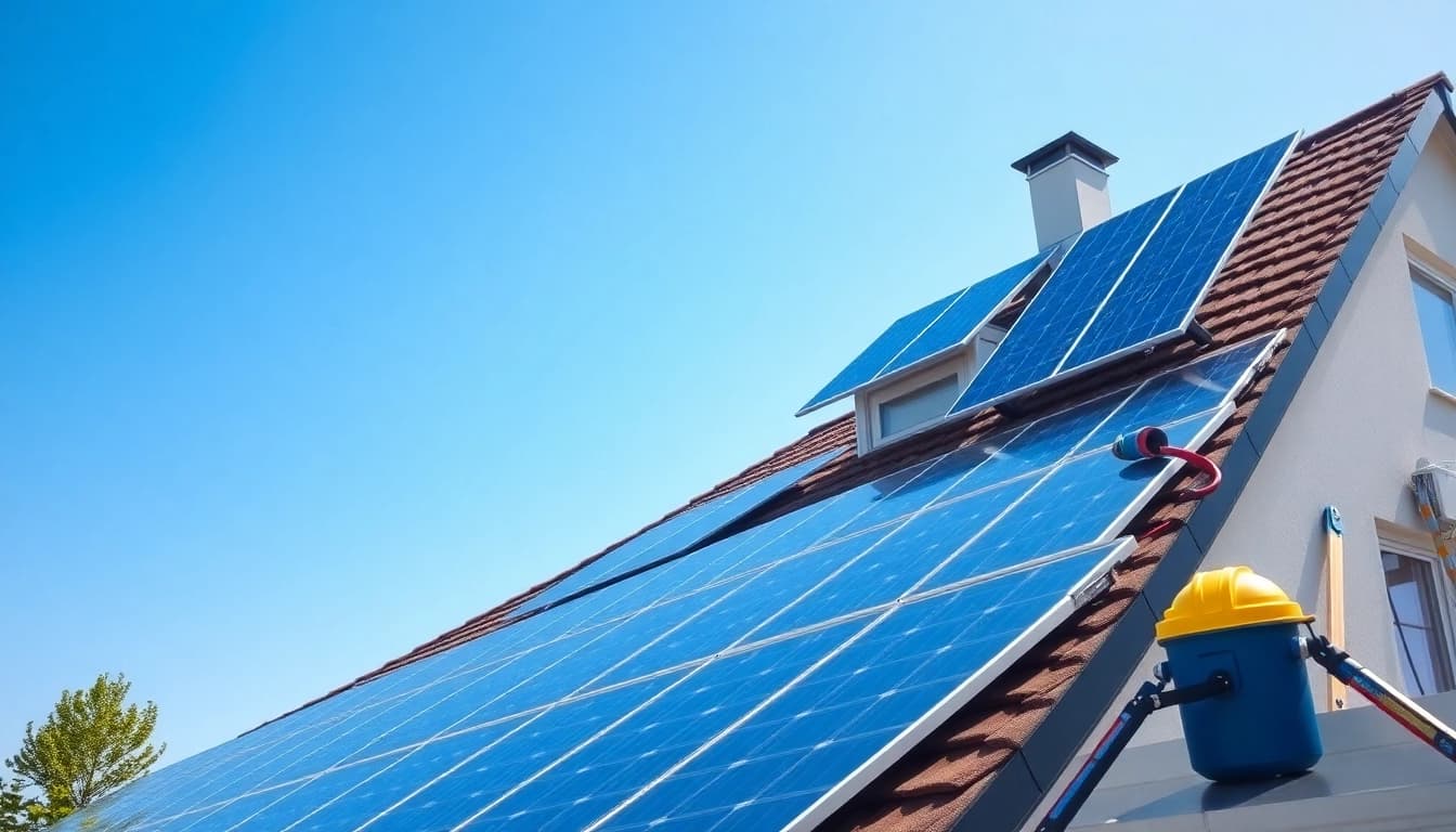 Optimale Pv anlage kosten wien zeigen effiziente Solarpanels auf einem Wiener Dach.
