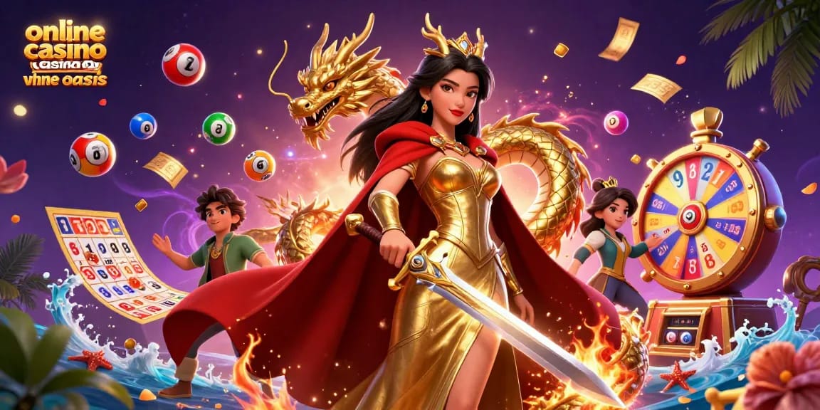 Experience the thrill of winning at an online casino ohne oasis with dynamic gaming elements and vibrant illustrations.