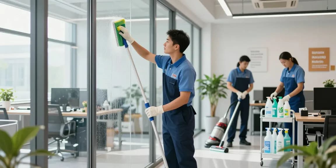 Professional cleaners in Bern showcasing effective cleaning practices with eco-friendly tools, representing reinigungsfirmen bern.