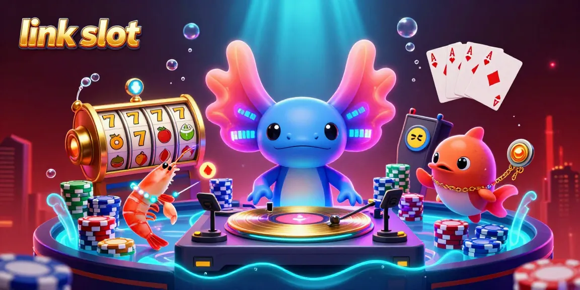 Experience the thrill of link slot action with a vibrant underwater party scene featuring dynamic characters and exciting game elements.