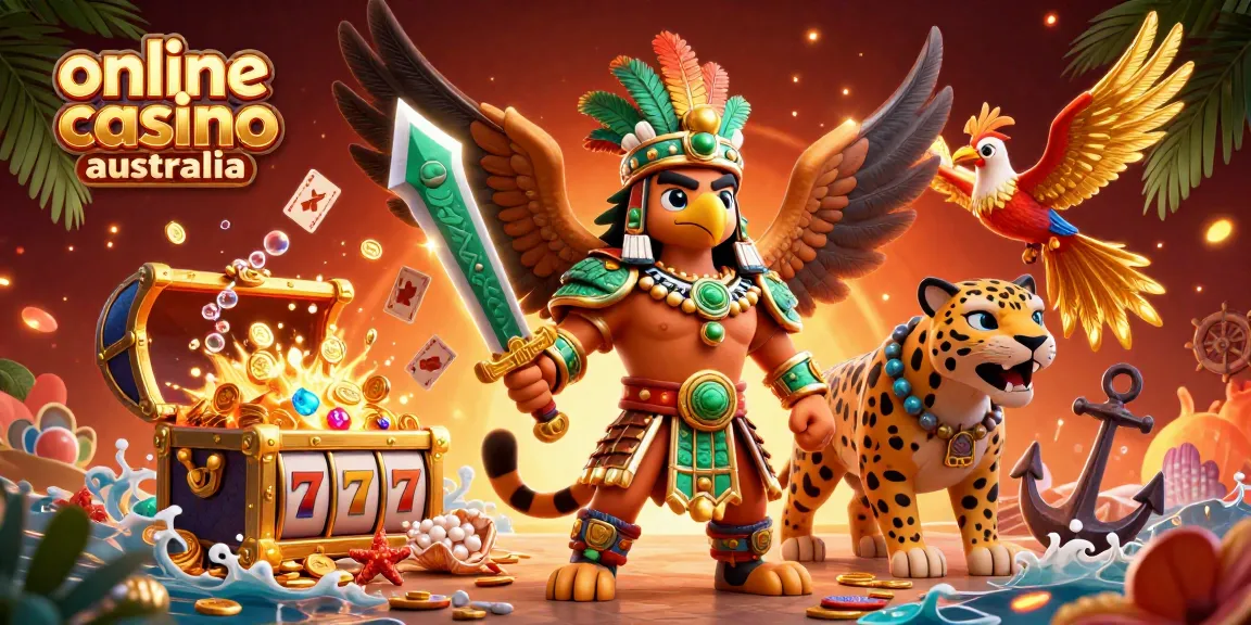 Win big at online casino australia with vibrant gameplay featuring 3D Aztec warriors and rich treasures.