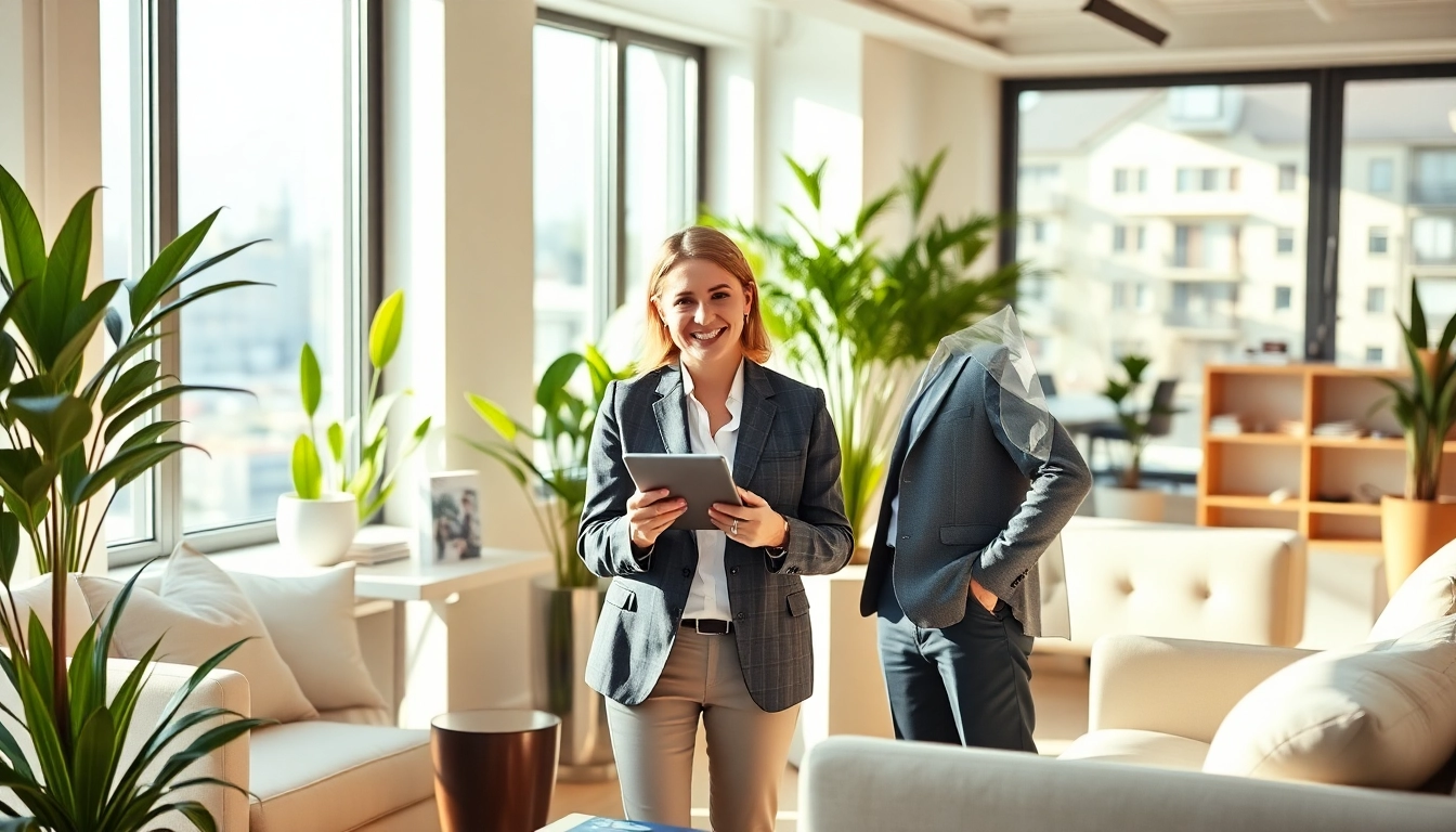 Immobilienmakler Frankfurt Eschersheim bei der Kundenberatung in einem modernen Büro.
