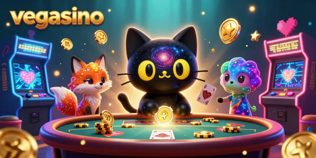 Engage in thrilling games at vegasino with an enchanting cosmic casino setting.