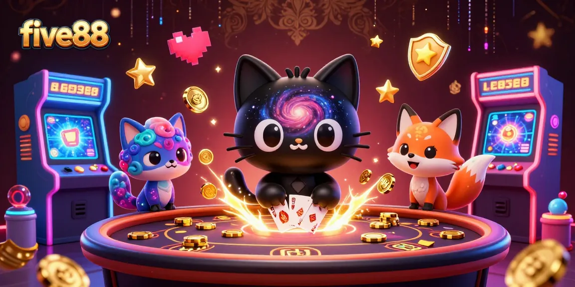 Engage with five88 as the black hole cat pulls in chips at a cosmic casino.