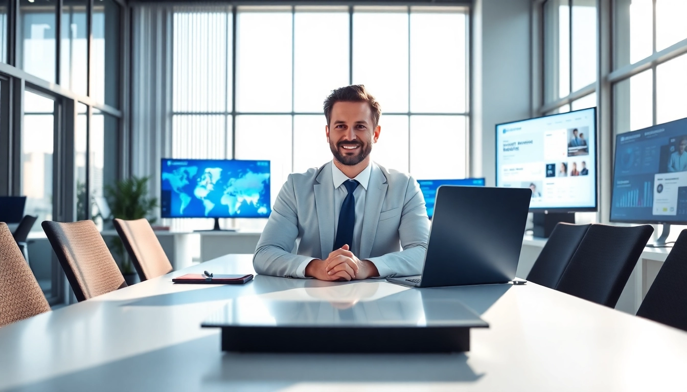 Headhunter IT engaging with clients in a modern office setting.