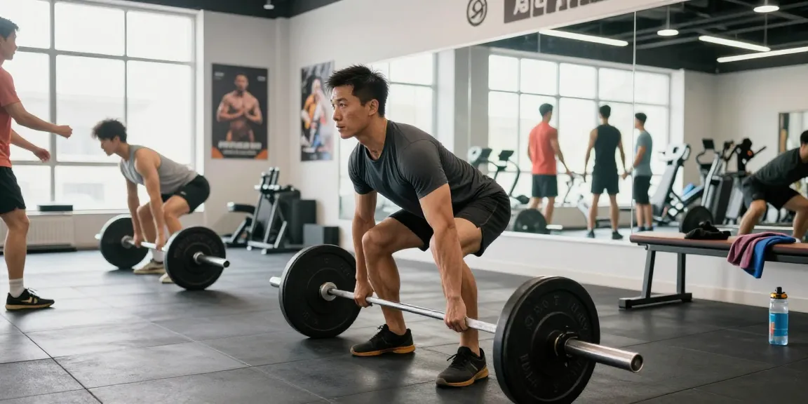 Anabolika Shop - Athlet im Fitnessstudio beim Deadlift, motivierende Atmosphäre mit natürlichem Licht und sportlicher Ausrüstung.