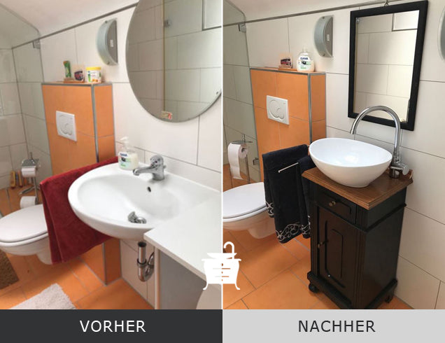 Altes Badezimmer aufpeppen: Vorher-Nachher Bilder