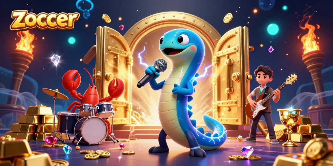 Zoccer electrifies players with vibrant underwater casino scene featuring an eel DJ, showcasing wealth and excitement.